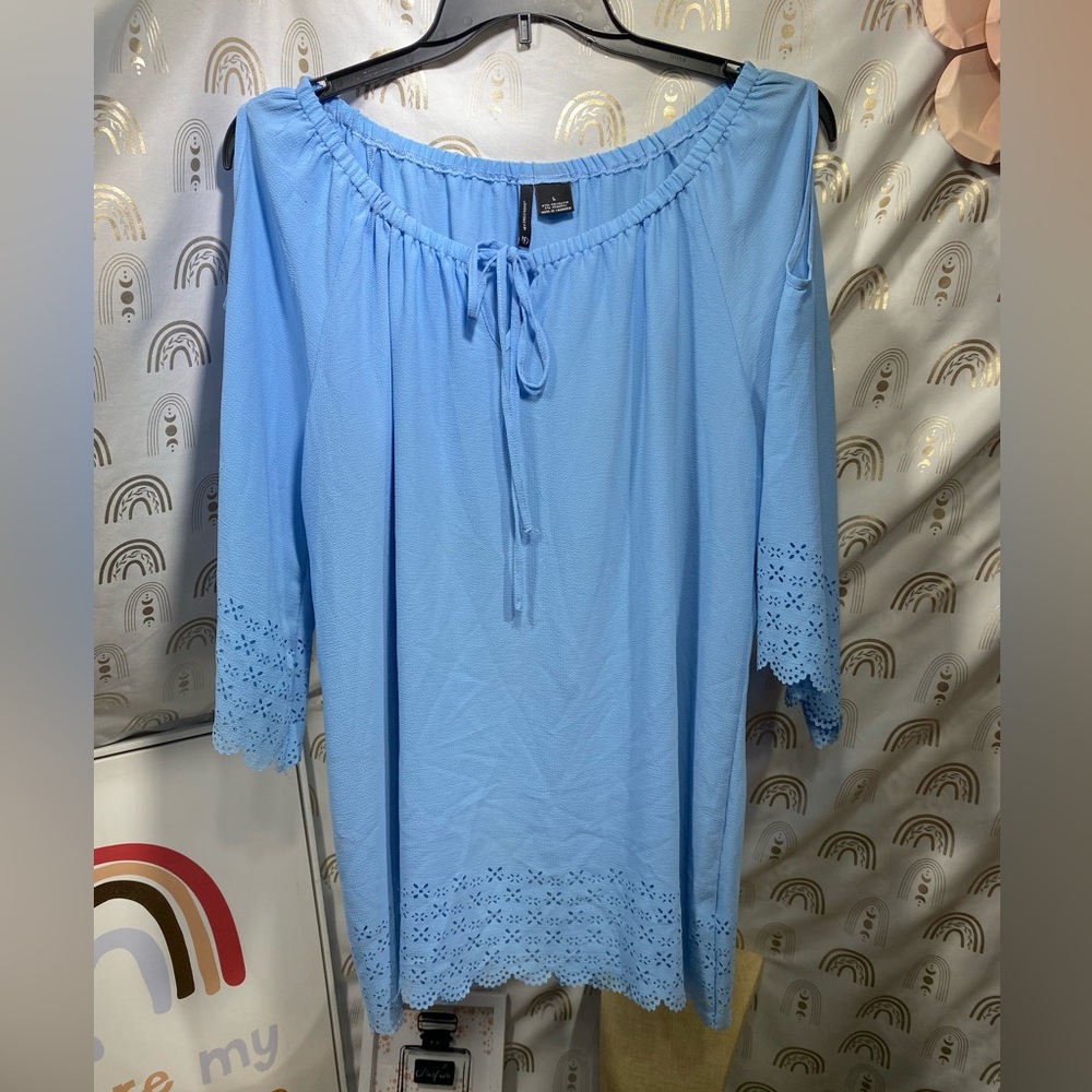 New Directions Sky Blue Textured Material